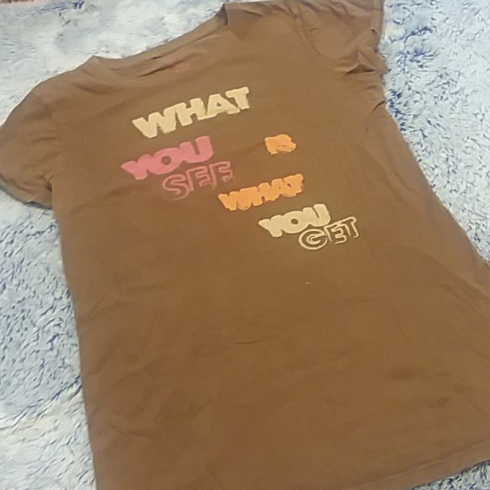 Brown printed tee